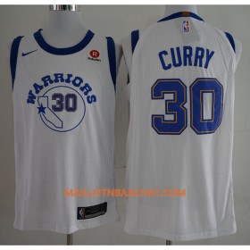 Maillot NBA Golden State Warriors Stephen Curry 30 Nike 2017-18 Blanc II Swingman - Homme